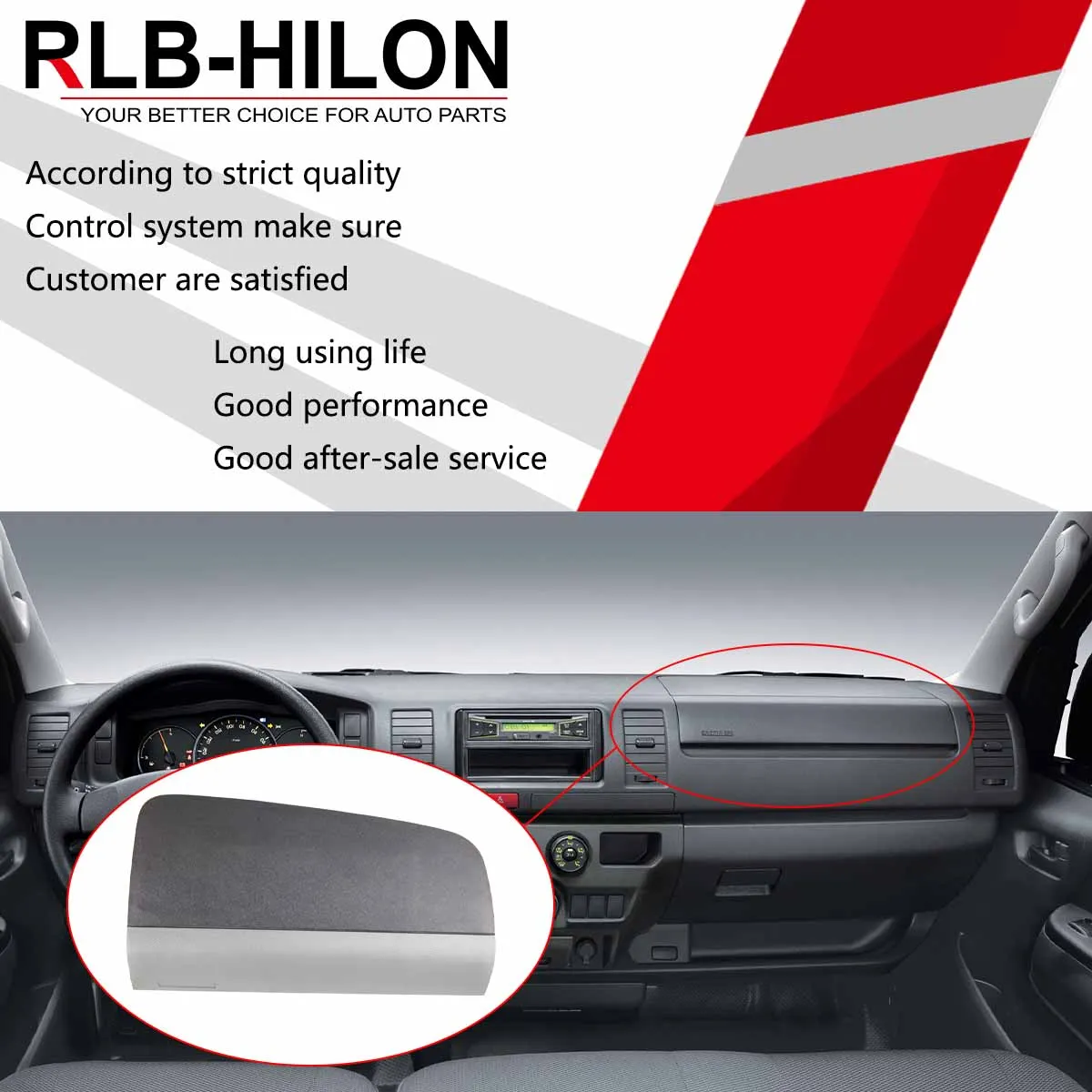 Dashboard Airbag Cover Wide Narrow Body Abs Dashboard Storage Box Cover for Hiace 2005-2018 LHD