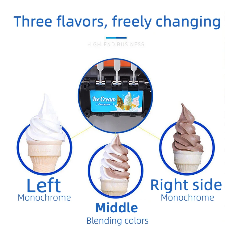 

Maquina De Helado 20~28L/h 3 Flavors Automatic Ice Cream Making Maker Commercial Soft Serve Ice Cream Machine for Business Price