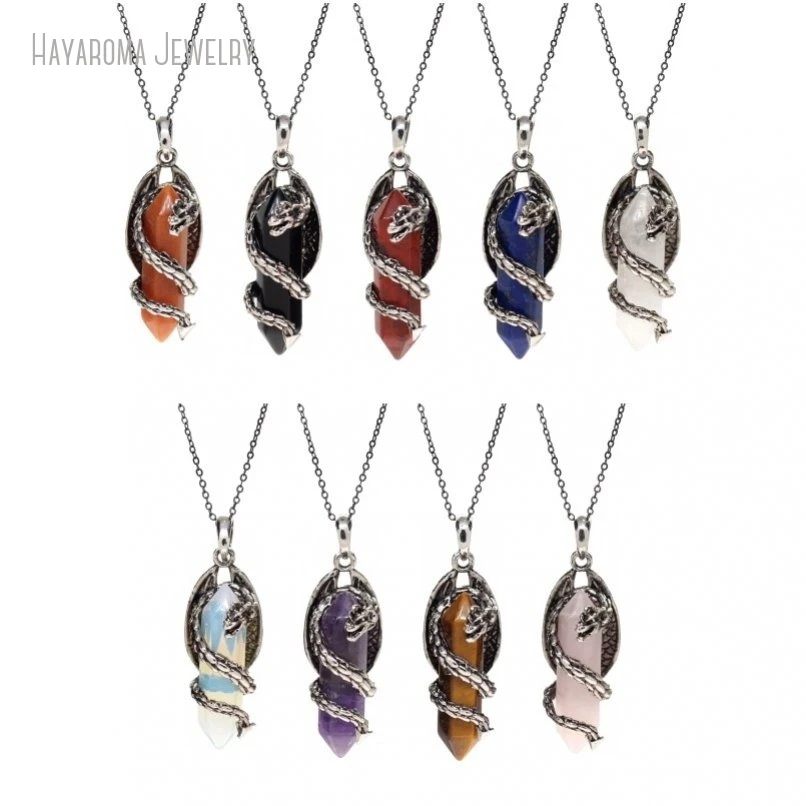 

12Pcs Crystal Metal Copper Wholesale Jewelry Vintage Antique Silver Color Chain Necklace NM48260