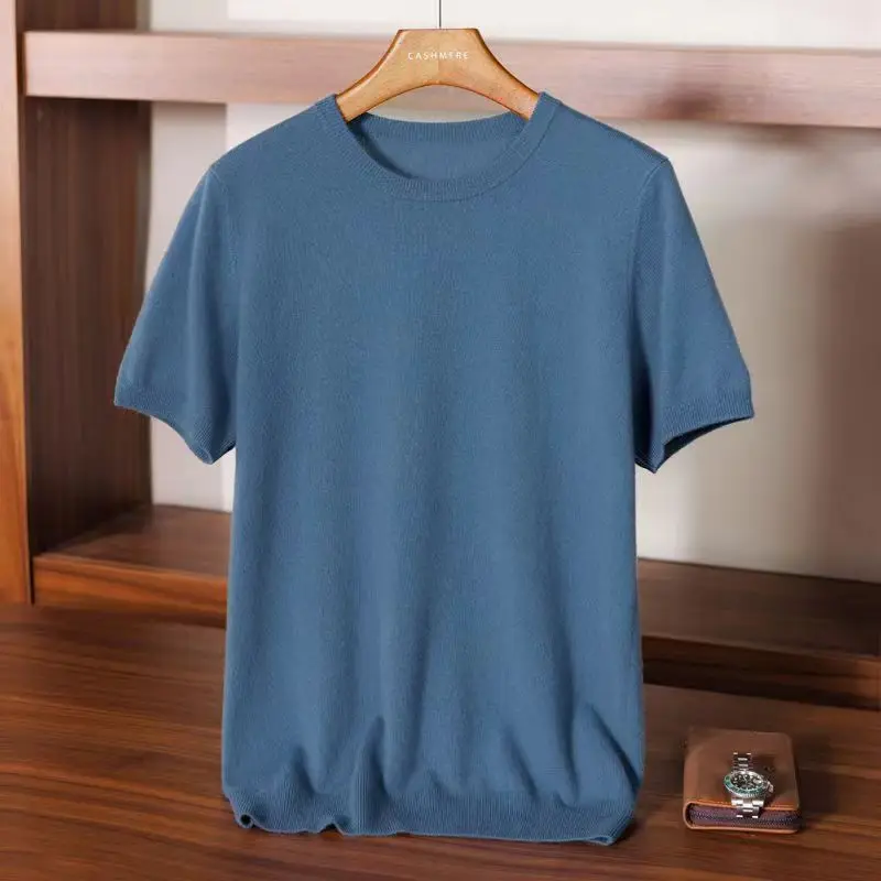 Superfine Merino Wool T shirt Men Base Shirt Wicking Breathable Quick Dry Anti-Odor No-itch Short Sleeve Tee Tops Knit sweater