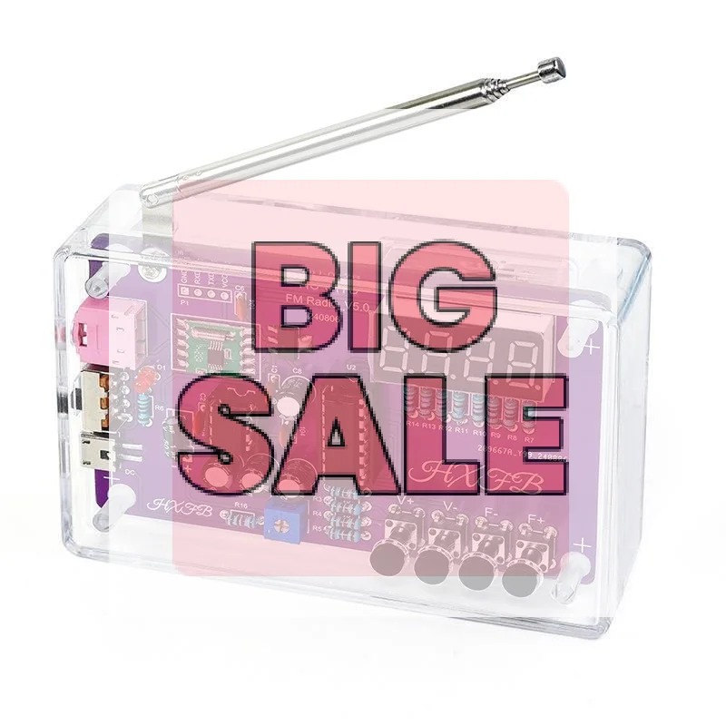 DIY FM Radio Electronic Kit 87-108MHz Adjustable Frequency Digital Display Soldering Project Practice Solder RDA5807S