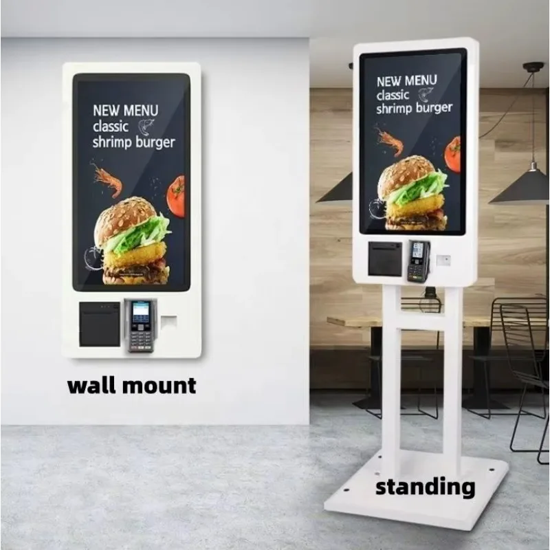 Kiosk Cashless  Payment Terminal 24inchtouch Screen Fast Food Self Service Order Restaurant 15.6-27