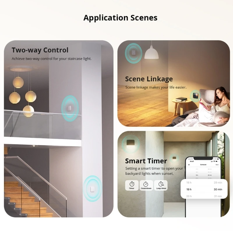 ZBMINI-L2 Zigbee DIY 2 Way Control No Neutral Wire Required For Home P8DC