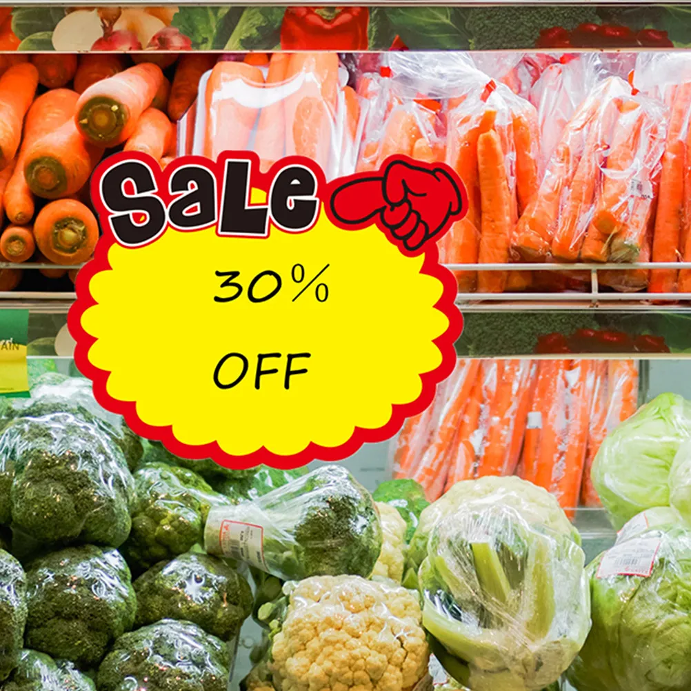 

50Pcs Shop Price Tags Bright Color Blank Advertising Signs for Market Retail Business Sale Event Promotional Price Labels