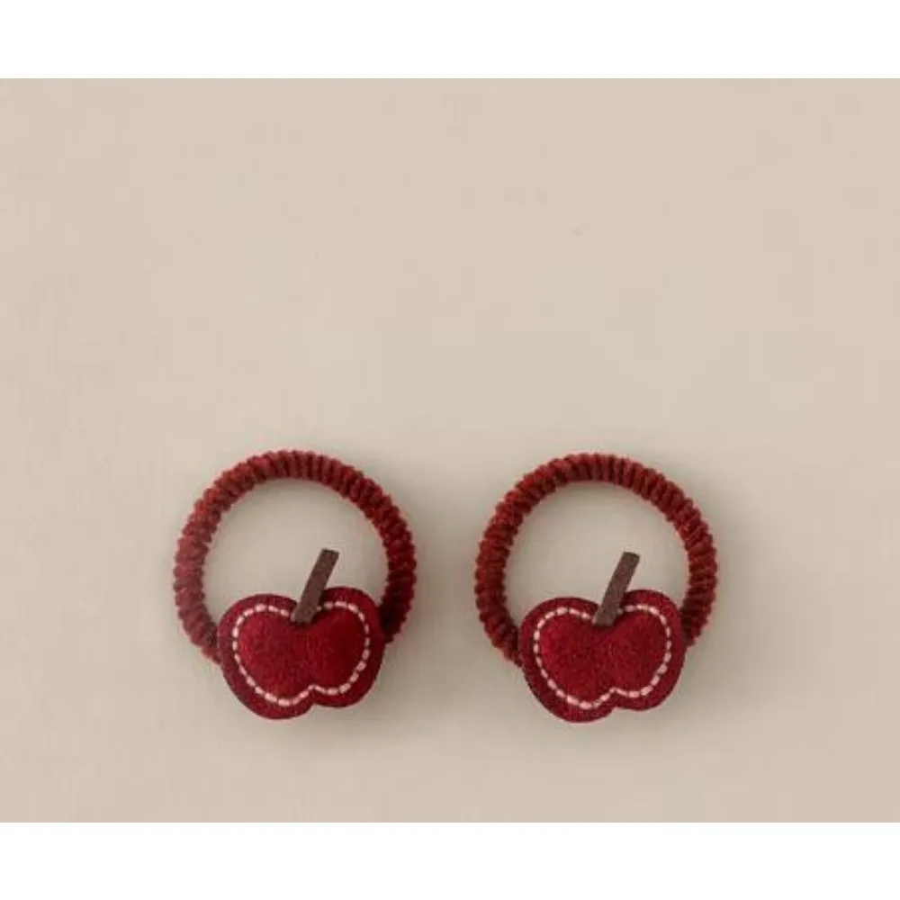 2pcs Cute Cartoon Fruits, Animals, Vegetables Elastic Hair Band Baby Girl Hair Tie Rubber Band Ponytail Headwear Accessories