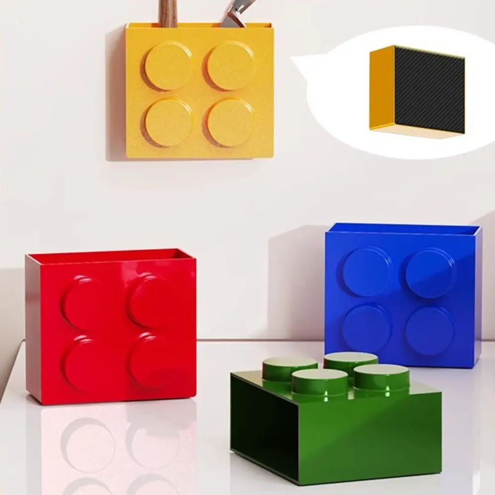 

Plastic Refrigerator Magnet Storage Box Building Block Tableware Container Block Storage Box Punch-free Multipurpose