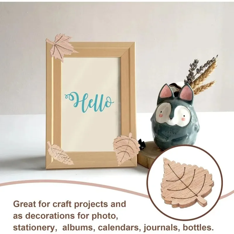 50 قطعة أوراق مابل ليف رقائق الخشب كتيب مذكرة ألبوم صور اكسسوارات الديكور اليدوية Patch بها بنفسك التصحيح ديكور المنزل حفلة عيد الميلاد