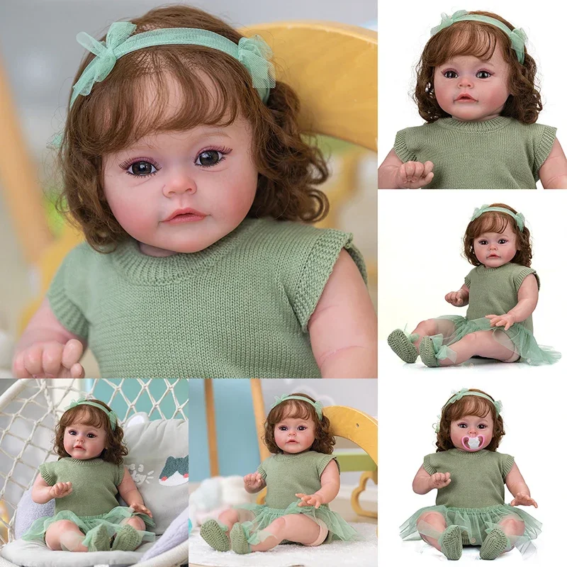 

24inch Sue-Sue Reborn Doll Already Painted Finished Toddler Girl Skin Visible Veins Hand Rooted Hair High Quality Collectible