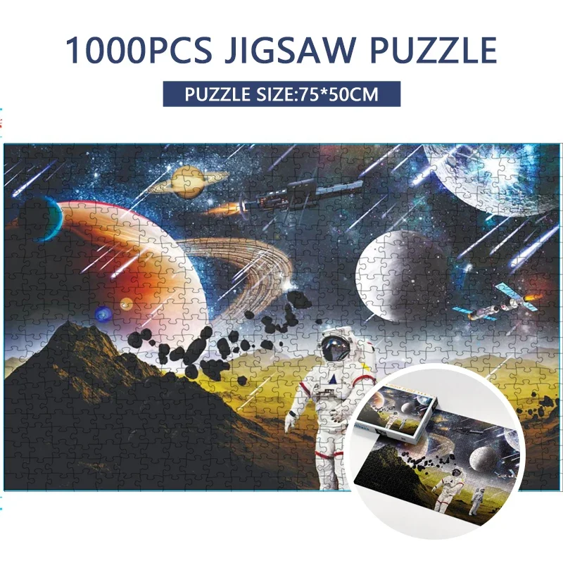 75*50cm Adult 1000PCS Paper Jigsaw Puzzle Travel Into Space Stress Relief Children Educational Entertainment Christmas Kids Toys