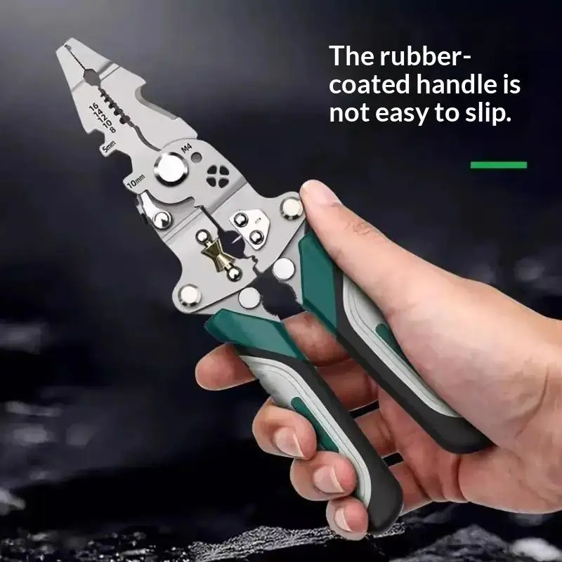 Foldable Wire Stripper With Pulley Design Multi Function Electrician Tool Wire Splitter Crimp Winding Plier