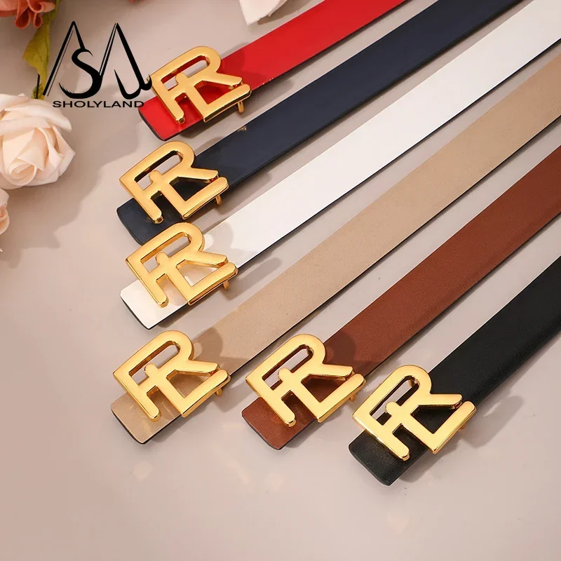High Quality Women\'s Belt with Elegant Gold Letter Button Top Suitable for Daily Multifunctional Jeans Decoration and Fashion