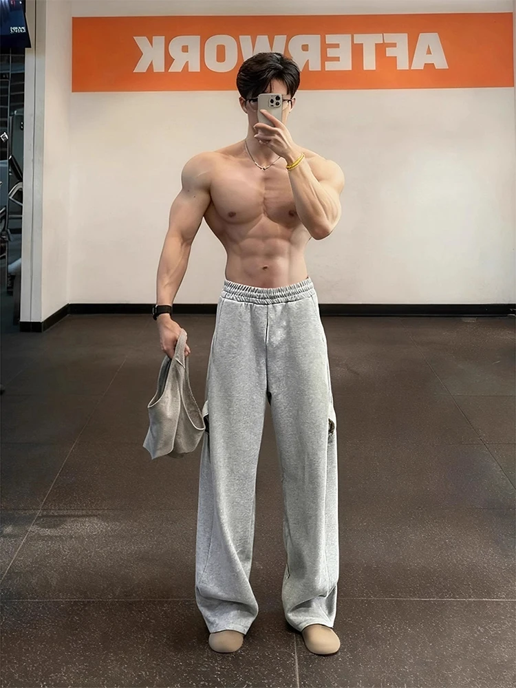 American Sle Fitn pantalon droit pour hommes hiver Thiened Fce doublé pantalon décontracté pantalon à jambes larges