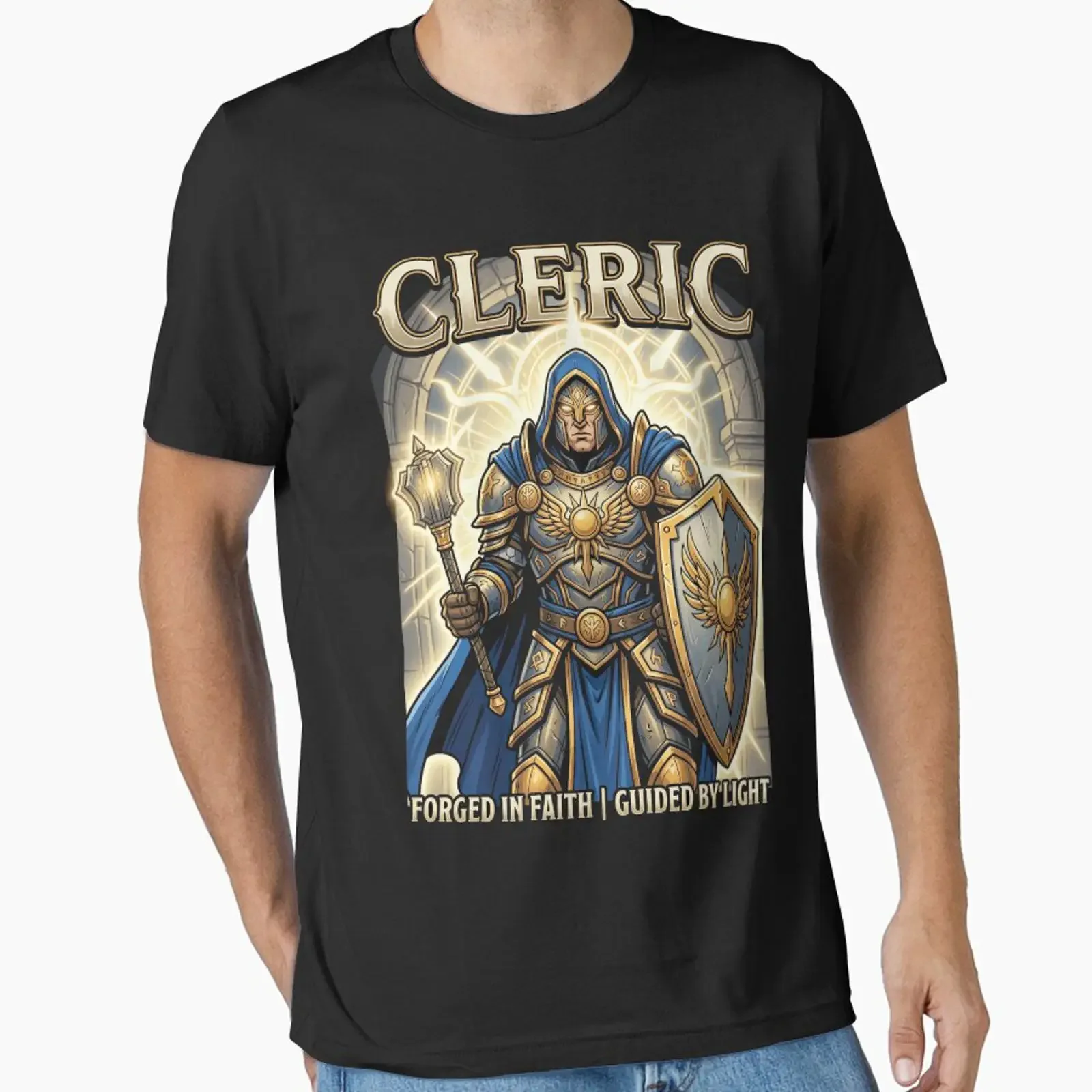 DnD Cleric Divine Order Essential T Shirt vintage Washed fashion Casual graphic Top For Everyday Wear Comfortable Versatile