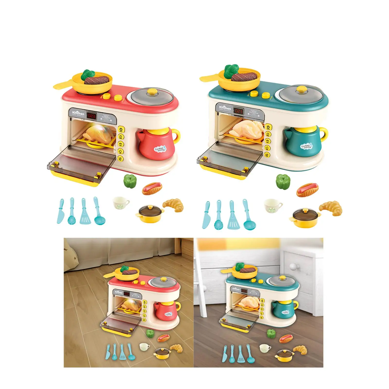 Set da gioco da cucina giocattolo a microonde Set da gioco per cucina alimentare Regalo Giocattolo da cucina elettronico