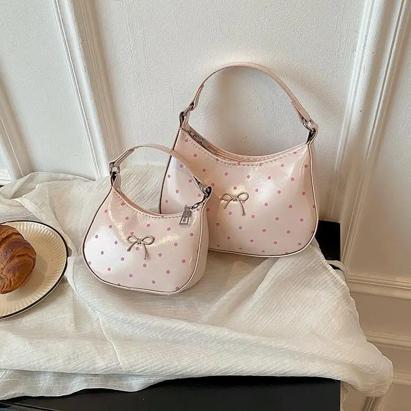 Mini Schmetterlingsknoten Lippenstifttasche Frühling Neuer Koreanischer Stil Gepunktete Perlen-Handtasche Crossbody Luxus PU-Leder Freizeit Reise – Detail 1