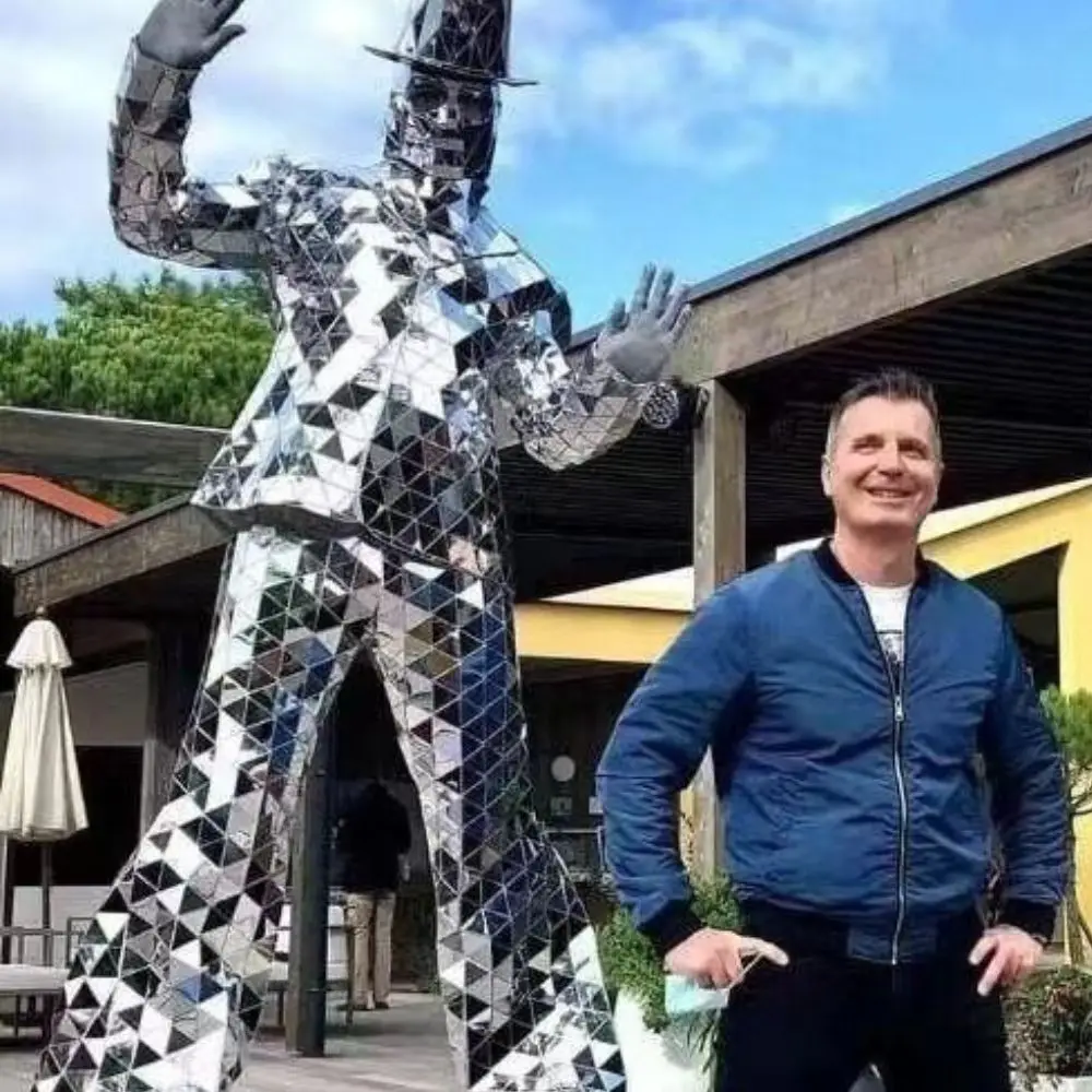 

Костюм на ходулях с зеркальными элементами для мужчин и женщин, для выступлений, танцев, вечеринок, карнавалов, Хэллоуина, Рождества