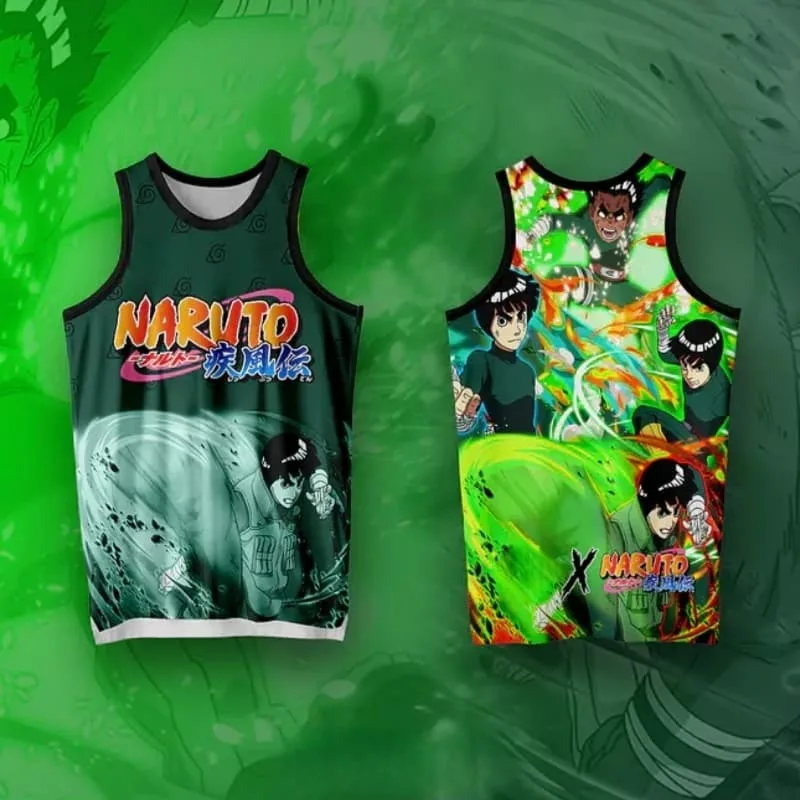 2026 New Naruto Rock Lee Theme Basketball Vest, Konoha Blue Beast Anime Style Unisex Fitness Sports Casual Sleeveless T-Shirt