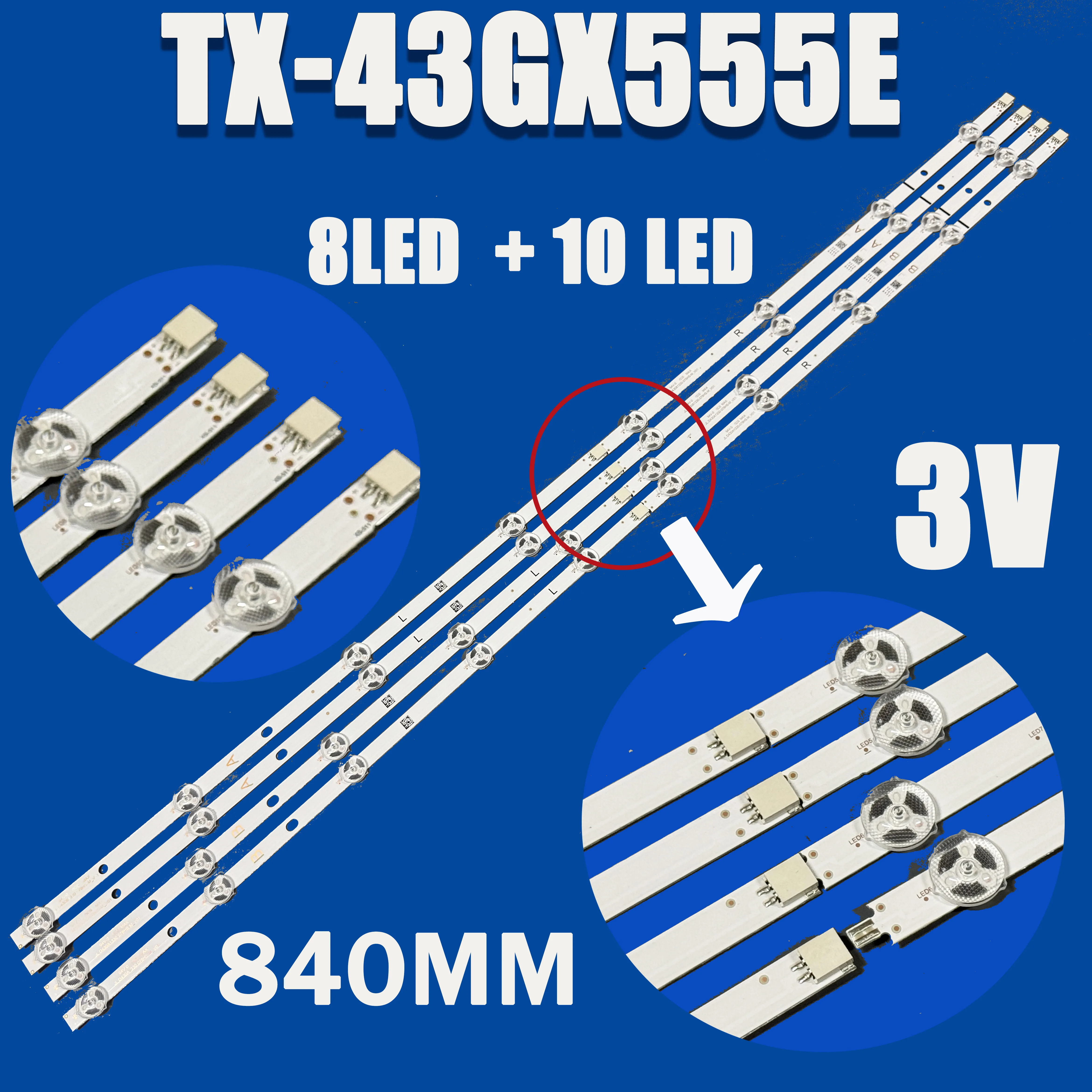 LED Strip TX-43GX555E TX-43FX550 43HE4000 VES430UNYB TX3503S LT-43C890 TX-43FX555B TX-43FX555E TX-43GS352B TX-43GX551B SVV430A78