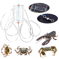 1pc Catching Tool Lure Trap Stainless Steel Bait Cage Fish Cage Feeder Fishing Tackle Suitable Crab Lobster Shrimp Crayfish