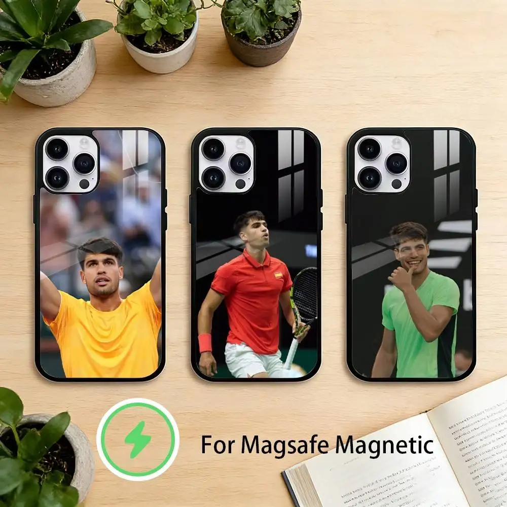 

C-Carlos A-Alcaraz Phone Case For iPhone 17,16,15,14,13,12,Plus,Pro,Max For Magnetic Wireless Charge