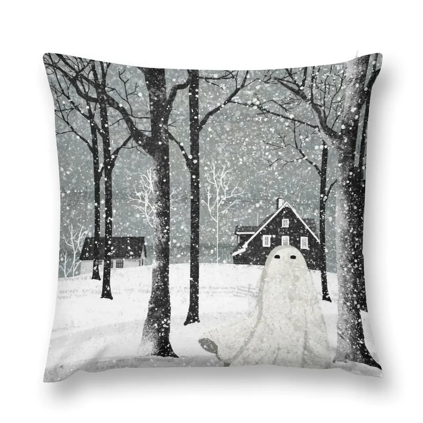 

There's A Ghost in the Blizzard Throw Pillow Pillow Cases Sofa Cushion Cover Rectangular Cushion Cover pillow