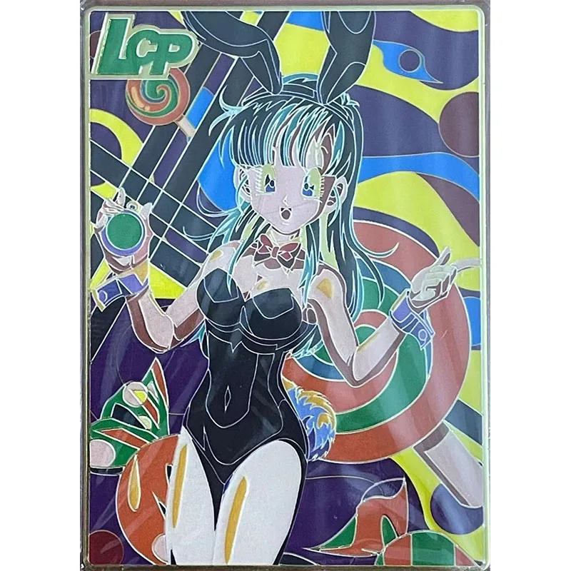 Anime Character Dragon Ball Metal Enamel Card Bulma Bejta Yonsei Chichi Hot Stamping Art Toy Card Christmas Birthday Present