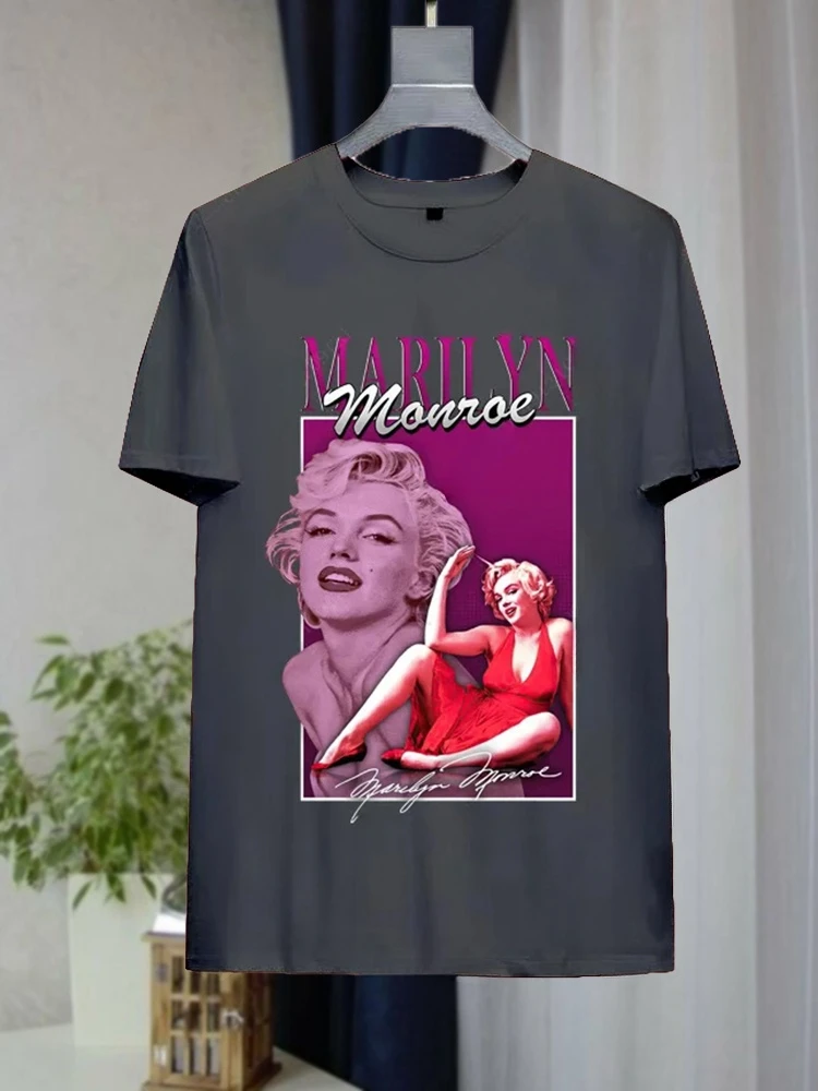 Marilyn Monroe Printed T Shirt Trendy Brand Women Pure Cotton T-shirts Streetwear Summer Female Clothes Casual Hip Hop Clothing