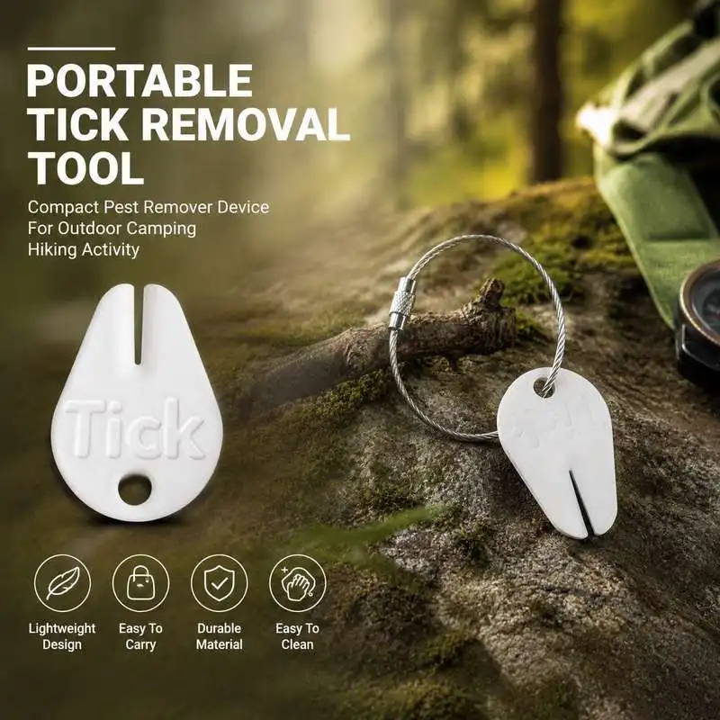Portable Tick Removal Tool Compact Pest Remover Device For Outdoor Camping Hiking Activity