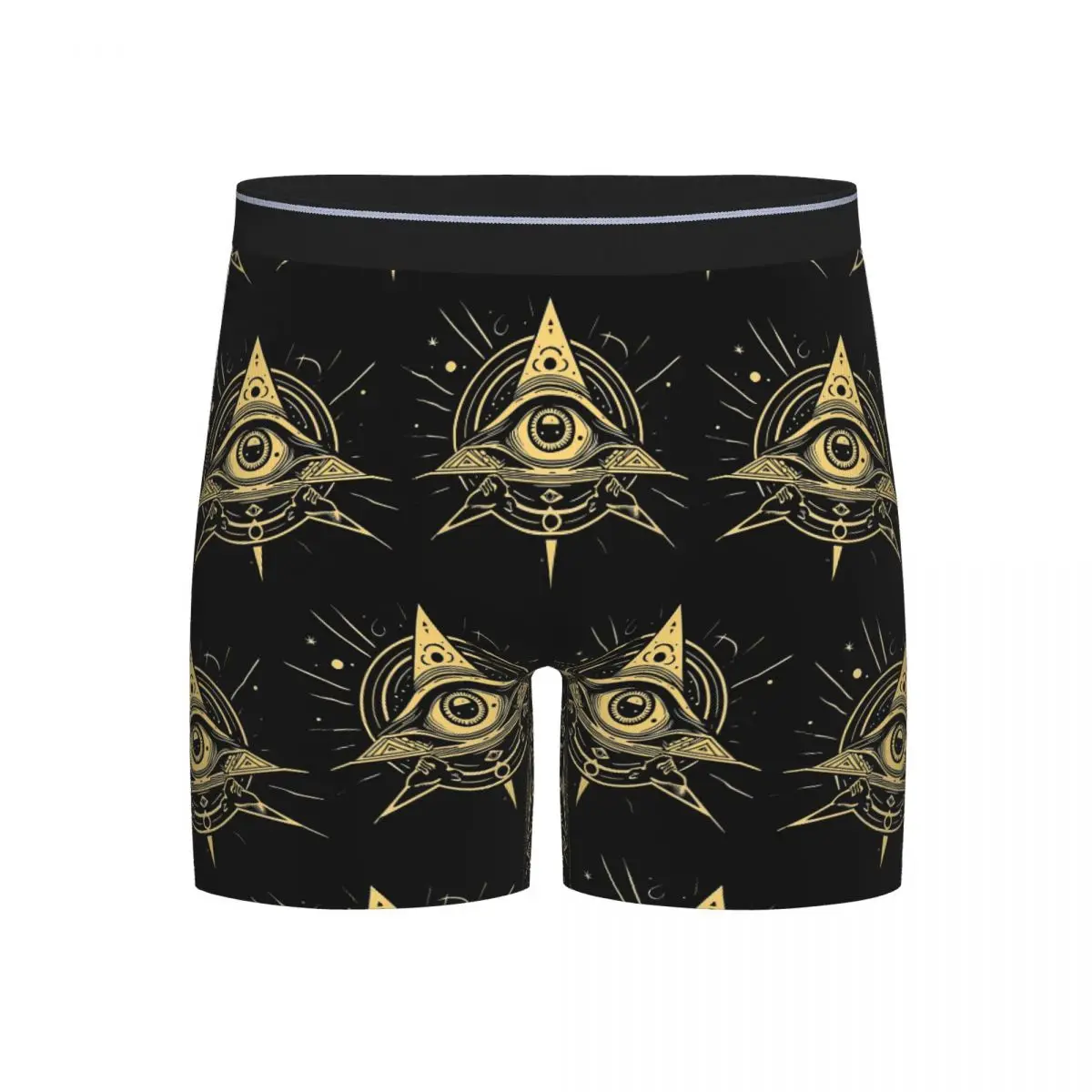 

Long Boxer Underpants Shorts Illuminati All Seeing Eye Panties Men's Breathable Underwear for Homme Man Boyfriend Gifts