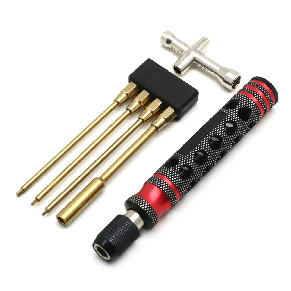 Hex Scewdriver 4 in 1- Allen Wrenches Set 1.5mm 2.0mm 2.5mm 3mm with 4 in 1 Cross Wrench 4 5 5.5 7mm for TRX4 Arrma Drone Boat