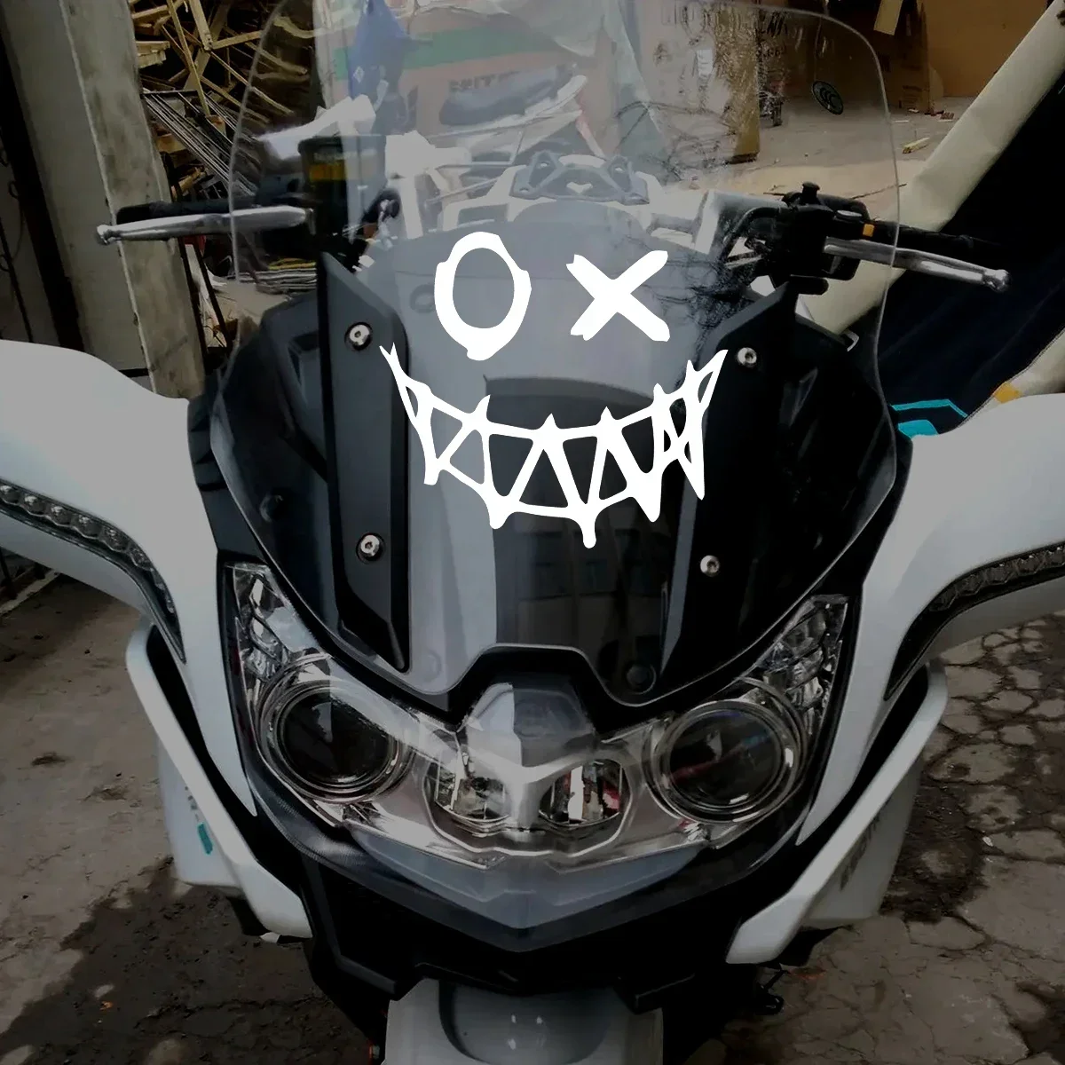 Devil Grimace Stickers For MT07 Z900 900DSX Motorcycle Helmet Fuel Tank Windshield Body Vinyl Decals