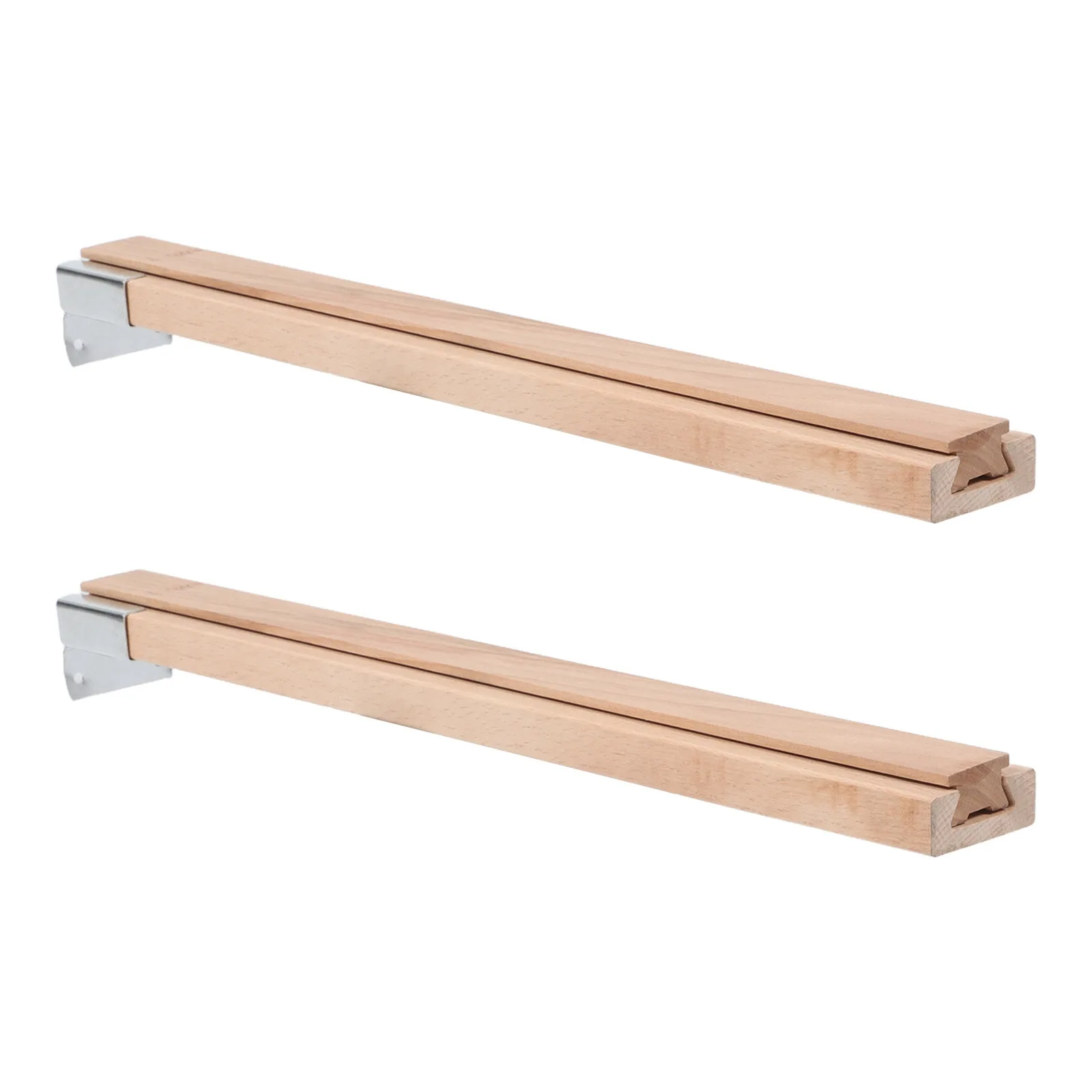 

2Pcs Natural Wood Drawer Slides Easy Install Bottom Mount Glides for Traditional Furniture Cabinet Drawer Track Hardware