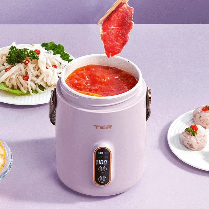 600ml Electric Stew Pot Slow Cooker Portable Cooking Pot Multicooker Stewing Porridge Soup with Appointment For Home Travel 220V