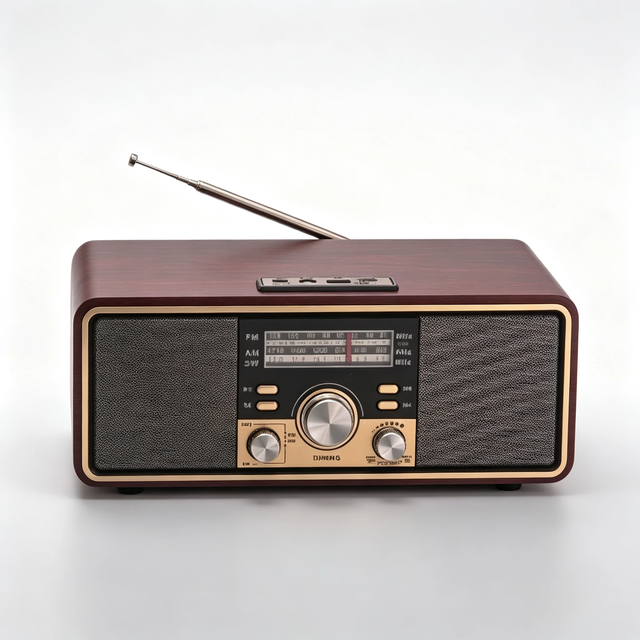 Vintage Modern Desktop CD Player DAB FM Radio Bluetooth USB TF Card MP3 Gramophone Audio Player With Multi Playback Function