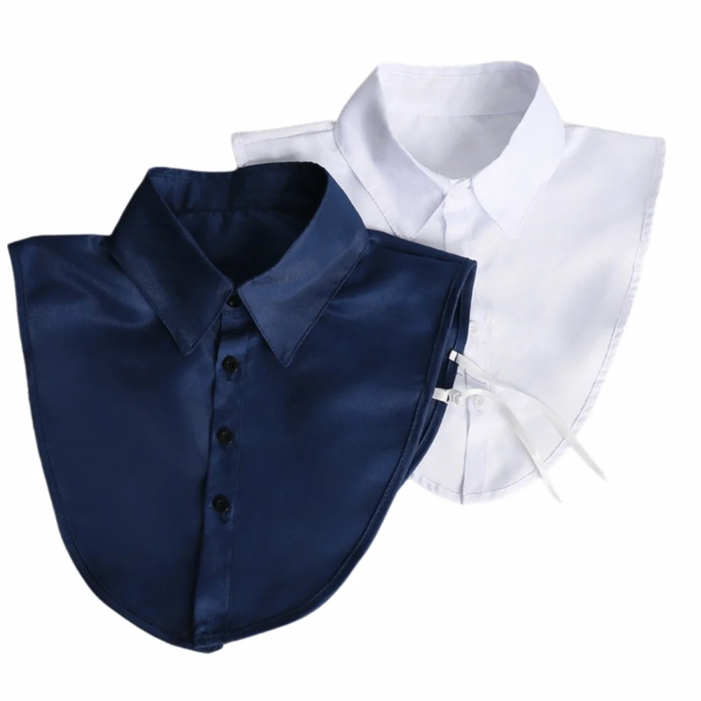 

Женский хлопковый материал, накладной воротник, квадратная подставка, однотонный искусственный воротник, круглый вырез, удобный крой, полуворотник, женская мода