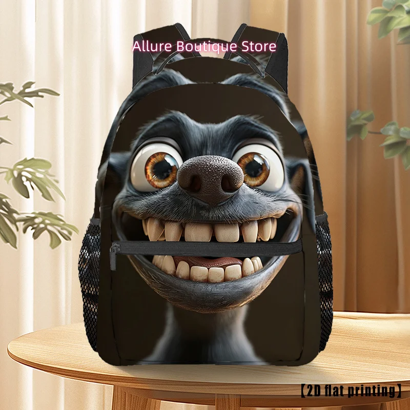 Laughing Canine_4 (2)_4 (3) Travel Backpack, 2D Flat Printing, Large Capacity with Adjustable Shoulder Straps & Multiple Compart