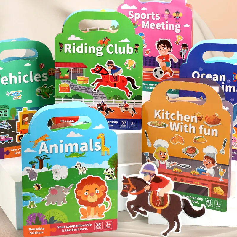 Quiet Book Jelly Stickers, Children's Early Education Educational Cartoons, Game Stickers, Puzzle Paper Toys, Focus Stickers