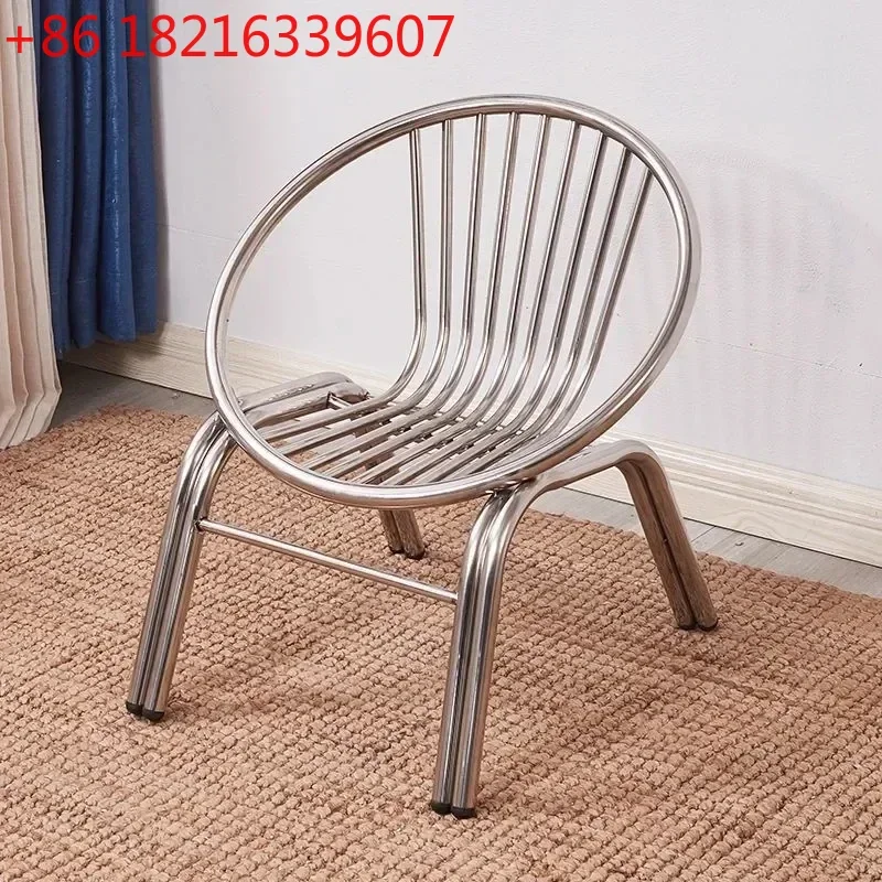 

YAO Thickened Stainless Steel Chair Home Living Room Balcony Outdoor Leisure Chair Rattan Chair