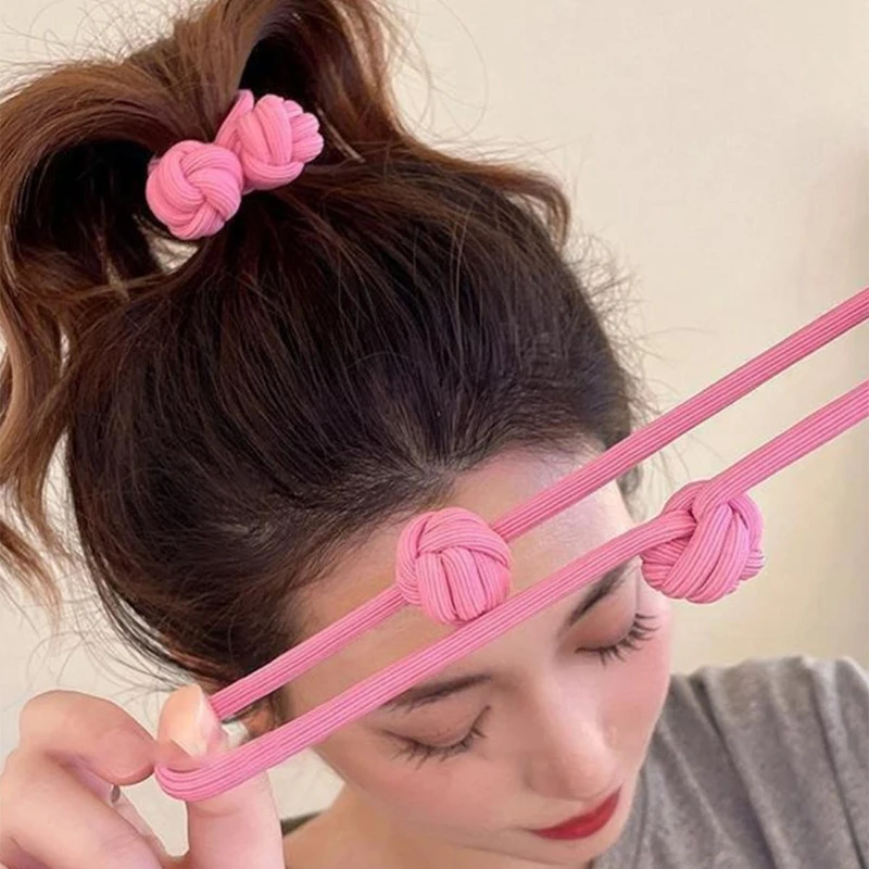 1/3 szt. Kolorowe gumki do włosów z węzłami, elastyczne gumki do włosów, scrunchie, opaski do włosów, podwójny węzeł, kokarda, akcesoria do włosów do kucyka C