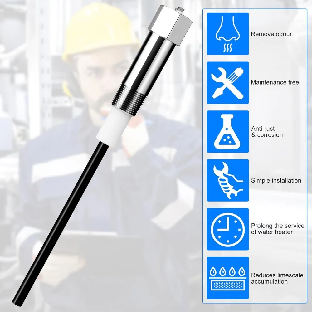 

Анодный стержень с питанием для водонагревателя, бак 40–89 галлонов, электрический титановый анодный стержень, антикоррозийная, коррозионная, уменьшающая шкала