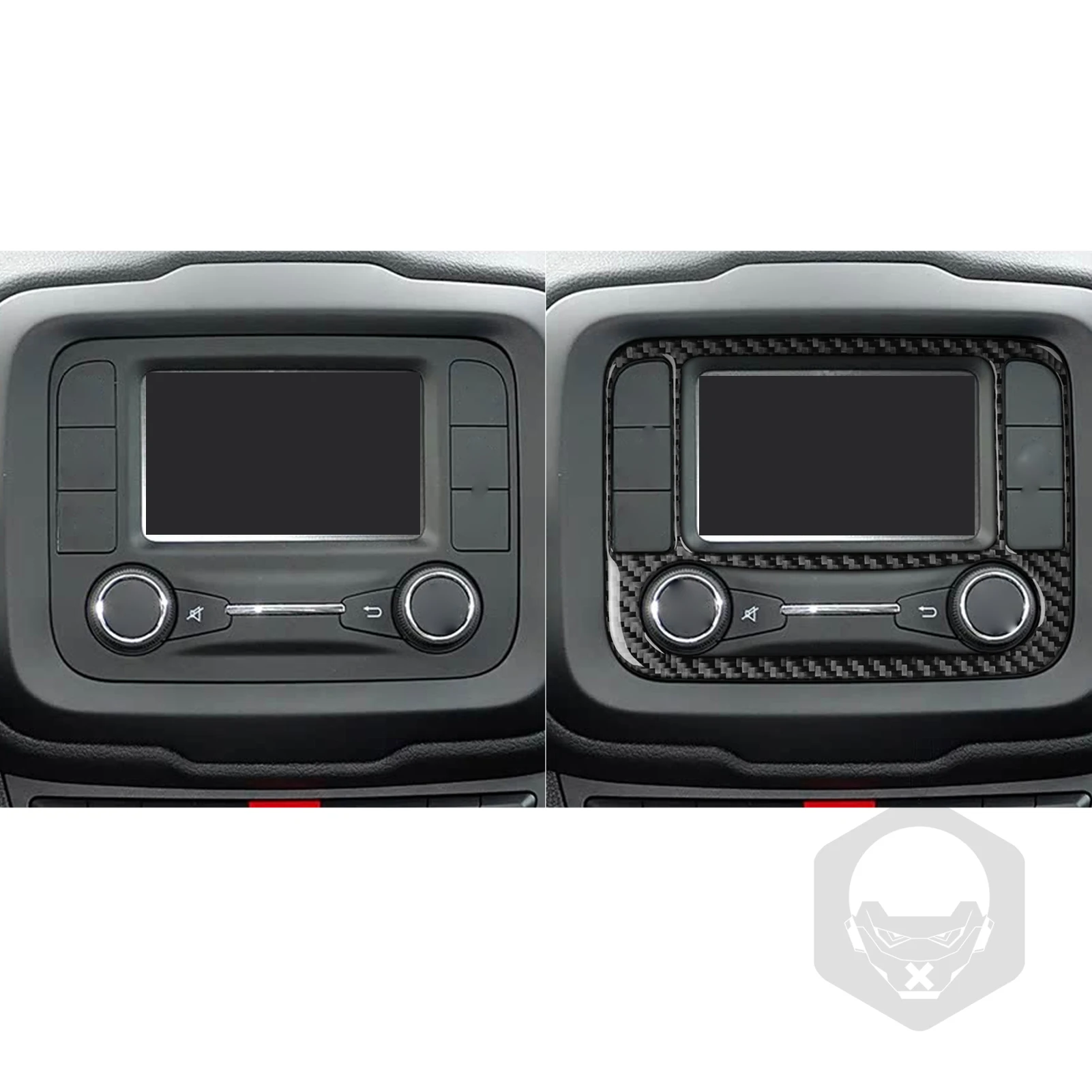 Radio Navigation 1PC Carbon Fiber Sticker For Jeep Renegade 2015-2023 Interior Trim Cover