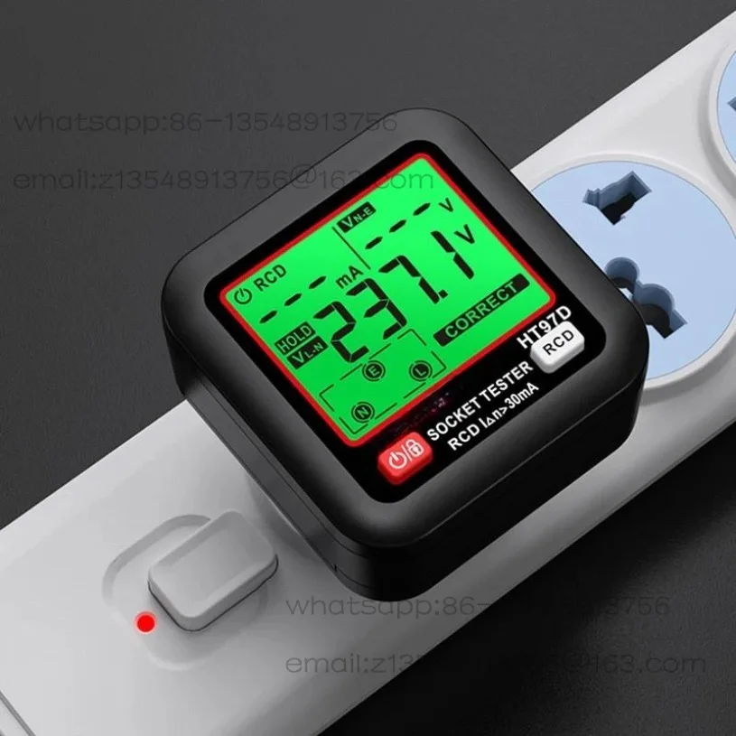 HT97BDE digital display socket detector intelligent leakage test multi-function phase electroscope spot