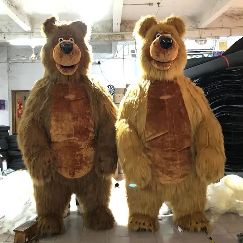 260cm Inflatable Brown Bear Costume Clothing Cartoon Plush Adult Cosplay Mascot Carnival Event Decoration and Promotional