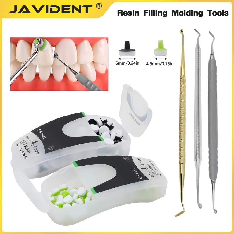 Dental Composite Resin Filling Kit Foam Pad Molding Spatula Light Cure Filling Tools + Composite Resin Material Teeth Whitening