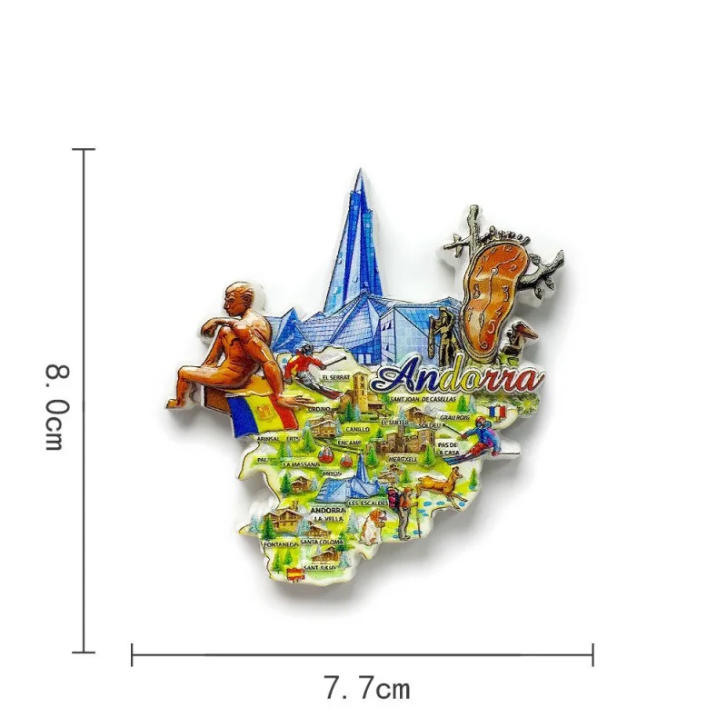 

Andorra Map Shape Travel Souvenir Crafts Creative Home Decorations 3D Refrigerator Magnet