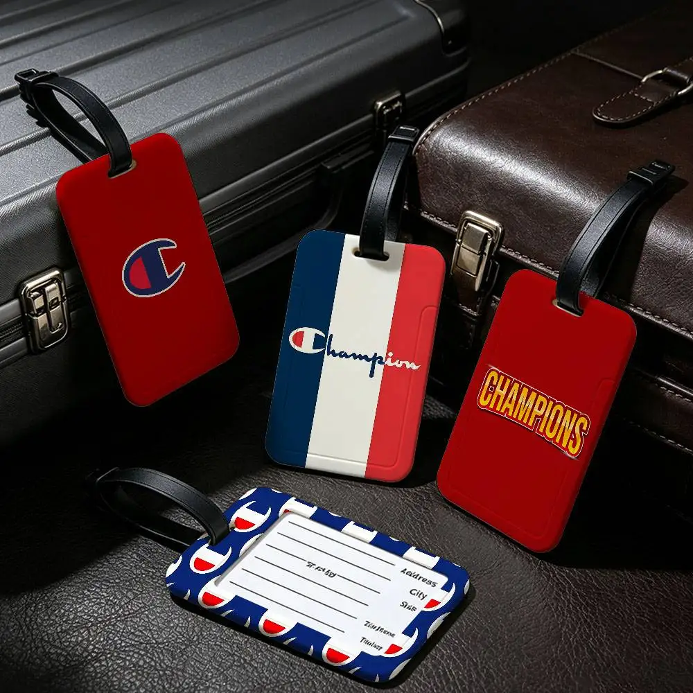 C-Champions L-League Logo PVC Anti lost Luggage Identifier Tag Removable Information Card Holder Travel Baggage Tag