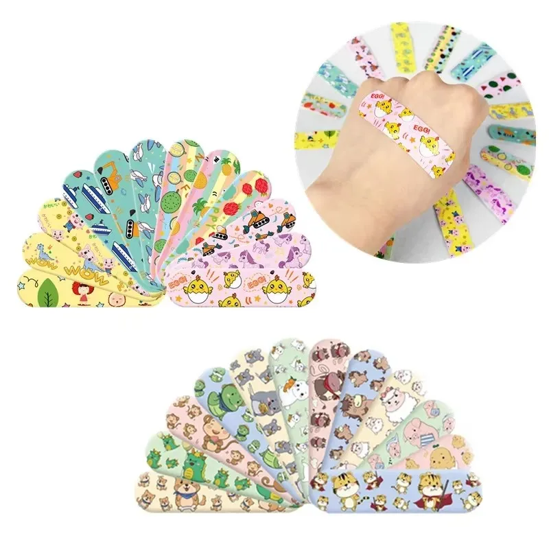 50-240Pcs Cartoon Animal Pattern Waterproof Hemostasis Kids Band Aid Stickers Adhesive Bandage Wound Strips Plasters fo Children