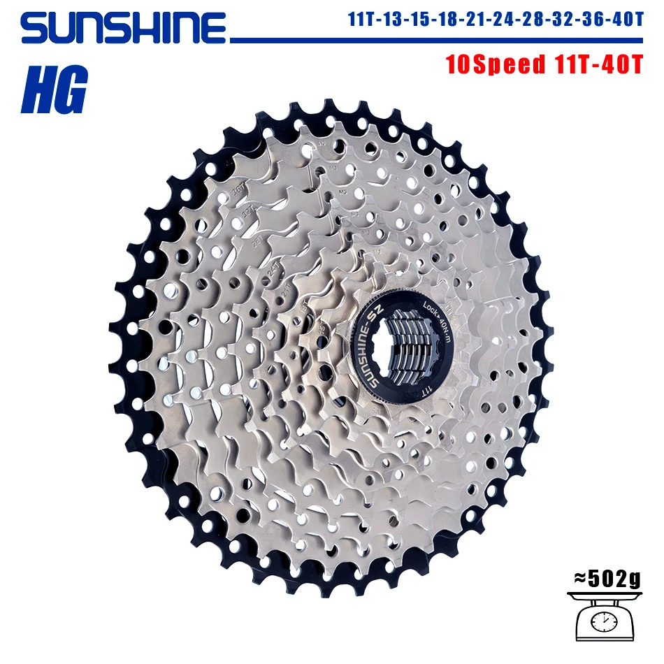 SUNSHINE Fahrradkassette 8/9/10/11/12 Geschwindigkeit MTB Kettenrad 11T-32T/36T/40T/42T/46T/50T/52T HG Struktur Freilauf für SHIMANO/SRAM