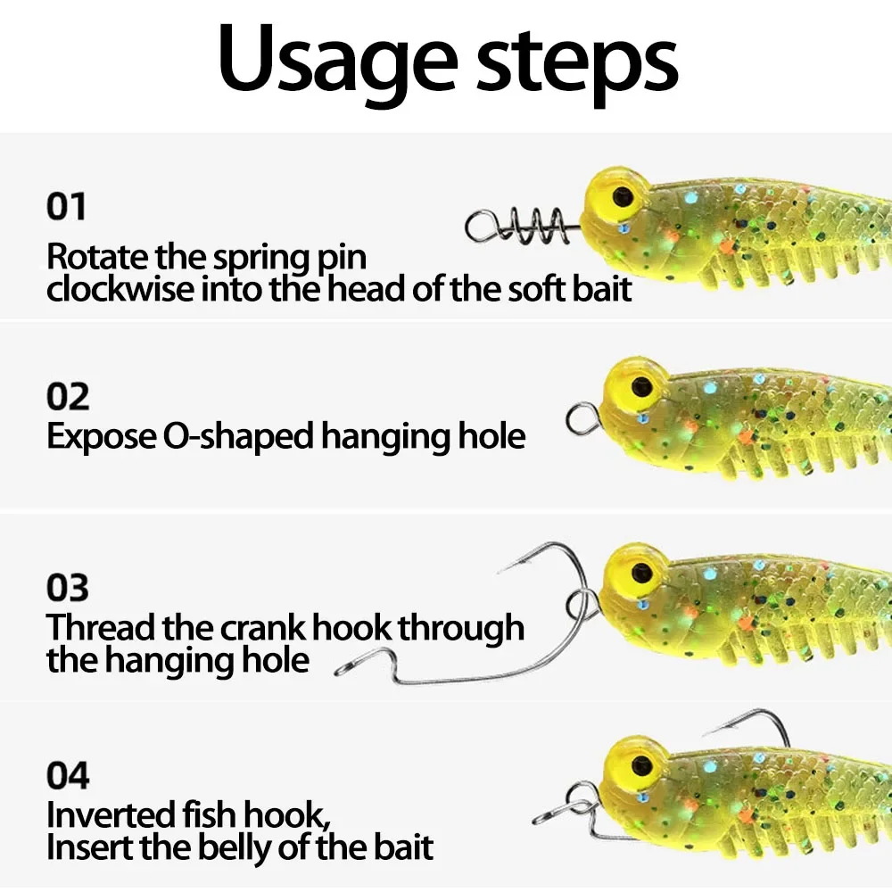 25Pcs/50Pcs Stainless Steel Spring Lock Soft Lure Baits Hook Pin Spring Fixed Lock Outdoor Fishing Soft Worm Tools