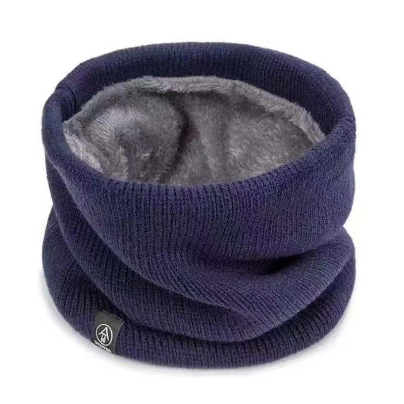 Winter scarf for men and women, fleece-lined and thickened neck warmer, outdoor cycling mask versatile knitted neck protector,